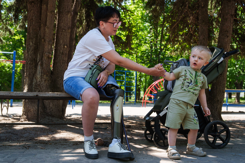 For one Ukrainian war amputee, rebuilding is painful after a Russian strike killed her husband