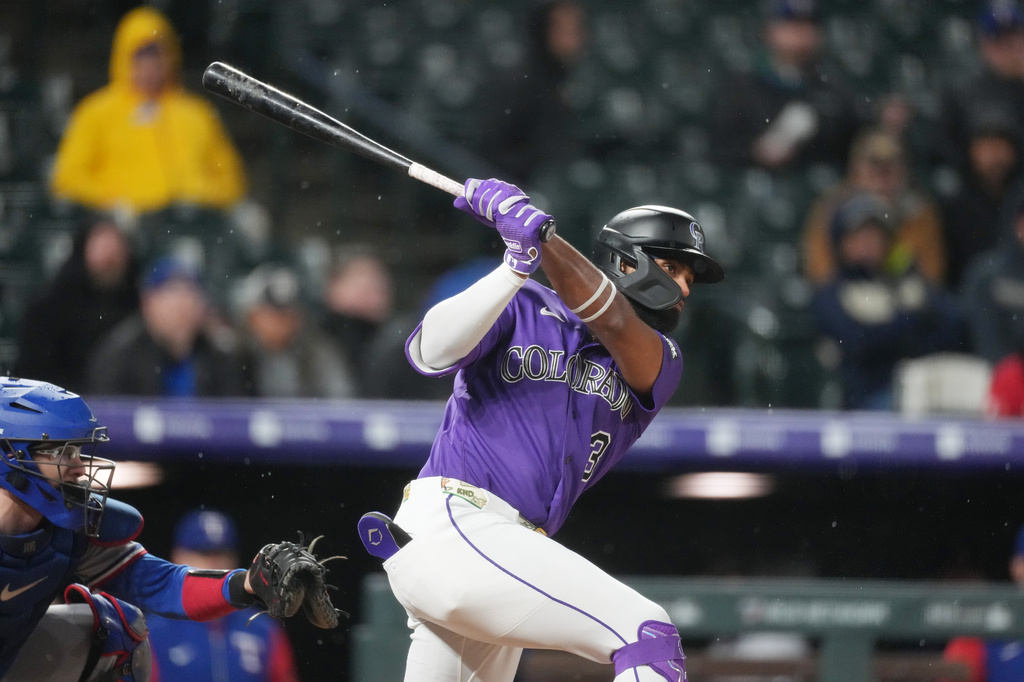 Rockies outlast Rangers 7-6 as Texas starter Mackenzie Gore leaves with injury after 1 inning