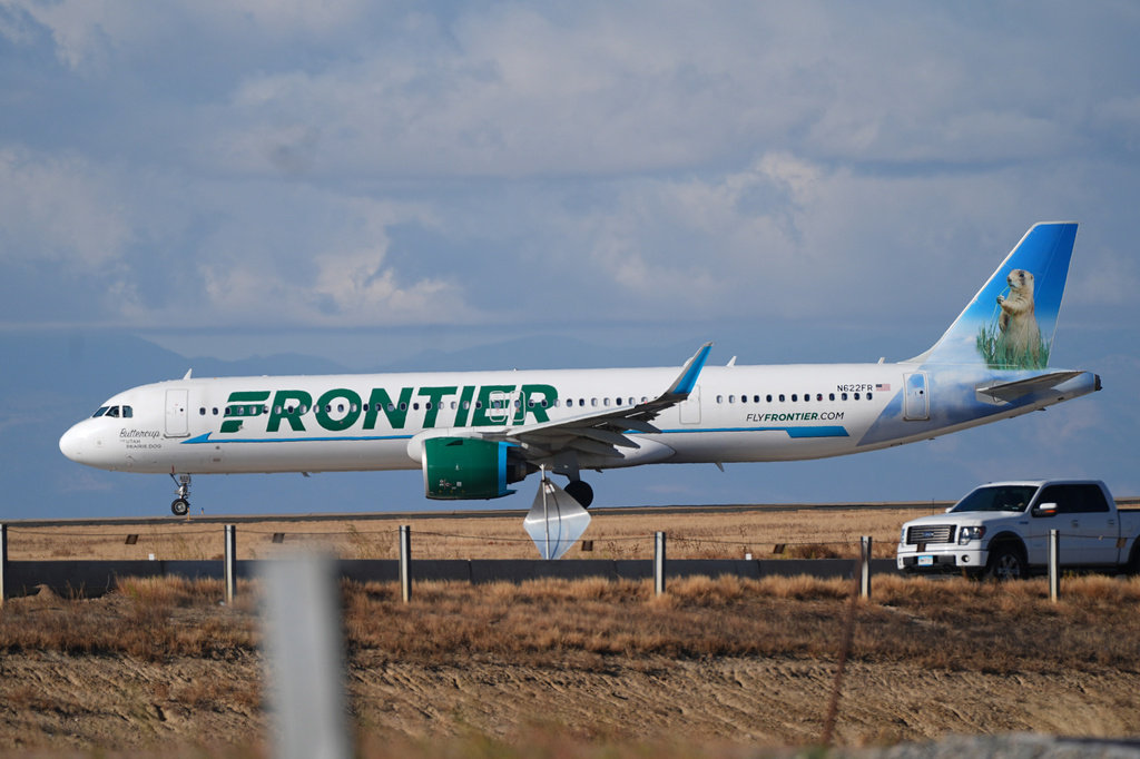 Frontier Airlines flight aborts takeoff after hitting pedestrian, catching fire at DIA