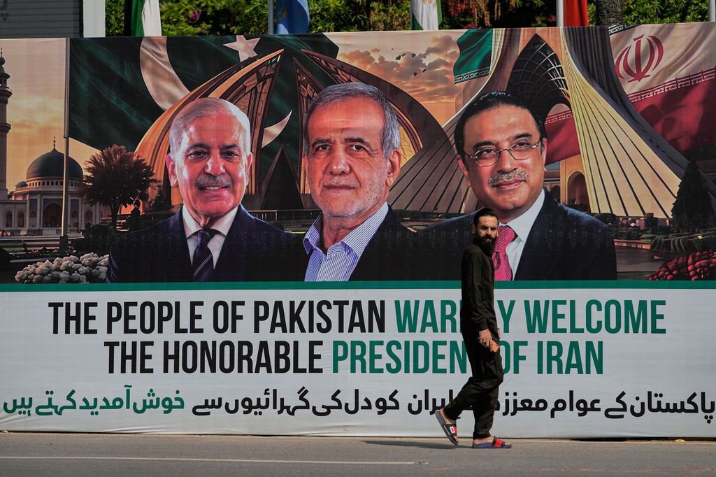 Iranian president lands in Pakistan as US-Iran teams work to finalize a war-ending deal