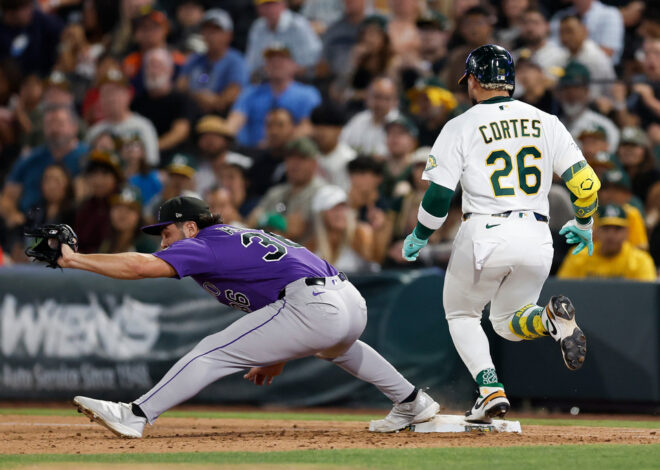 A’s beat Rockies 6-4 as Lawrence Butler scores on a throwing error and adds an RBI single
