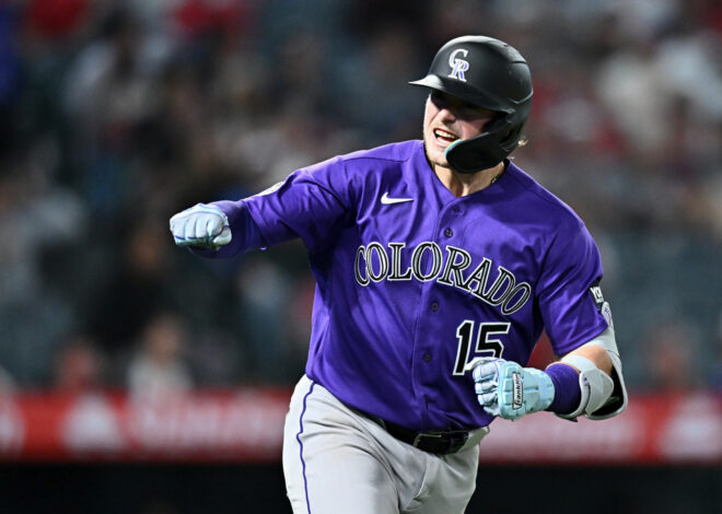 Goodman’s 3-run homer and Rumfield’s sac fly help Rockies rally for 9-8 win over Angels
