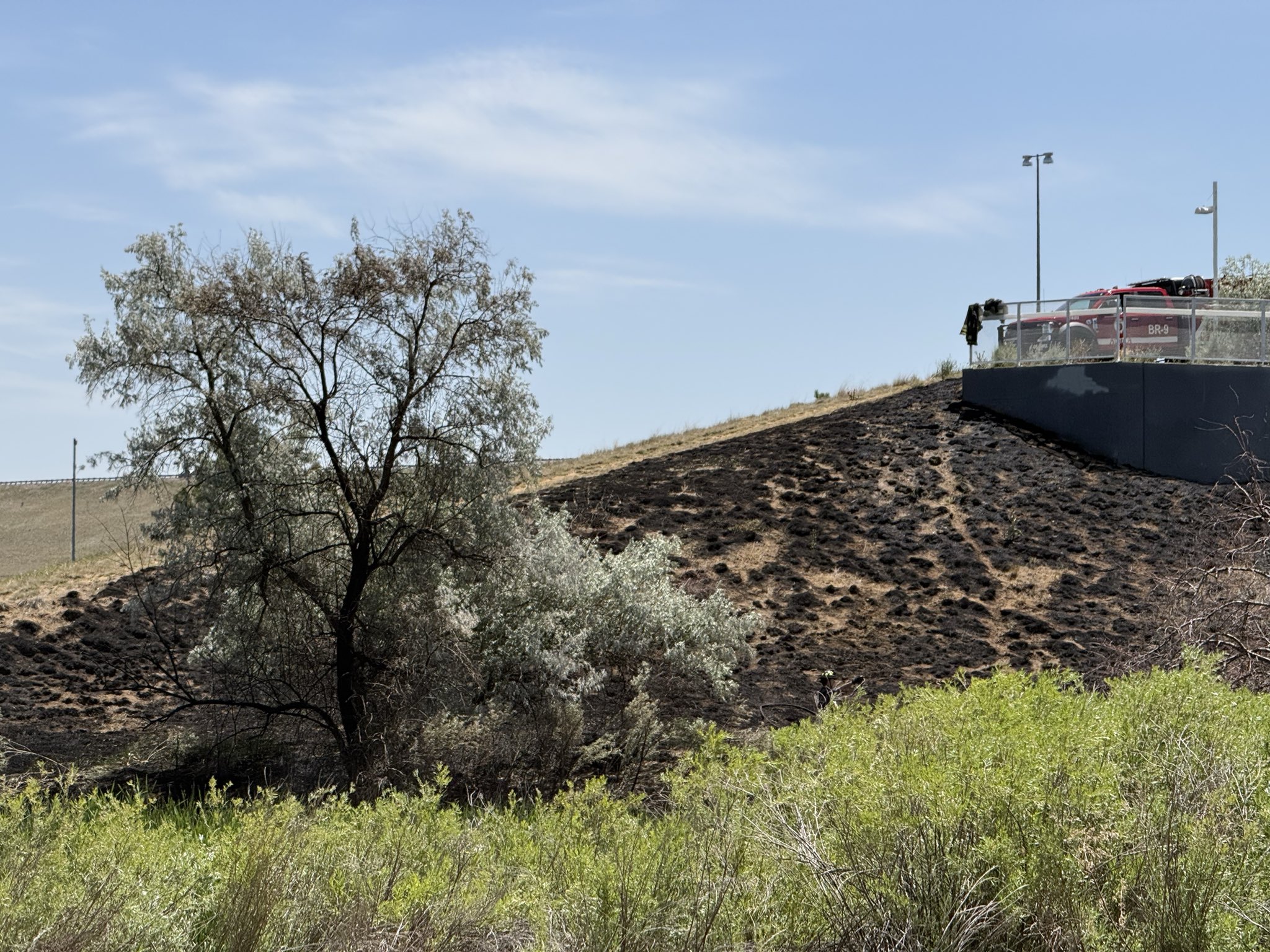 Aurora firefighters prevent damage to structures in brush fire