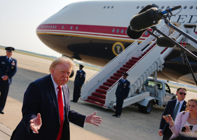 Retrofitted Qatari jet takes flight as Air Force One for Trump’s trip to North Dakota