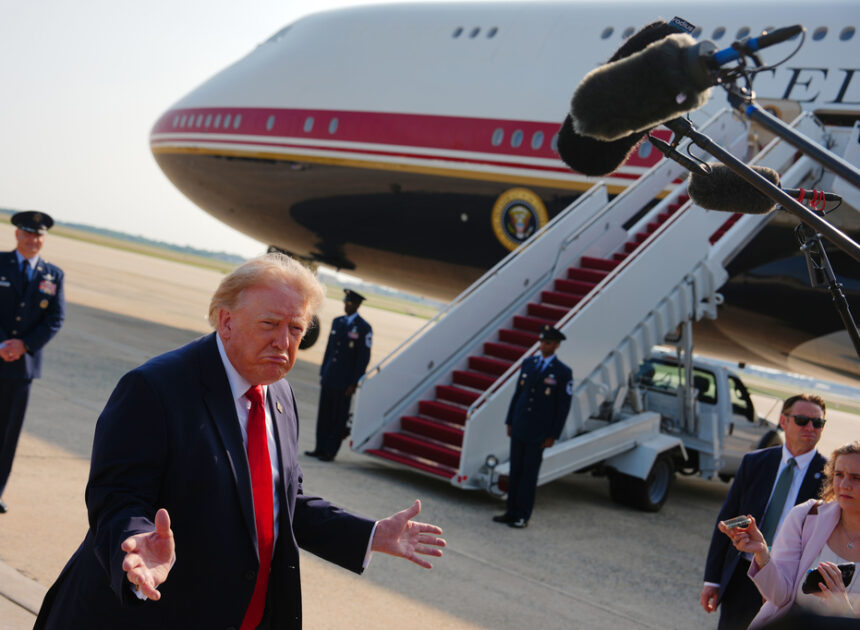 Retrofitted Qatari jet takes flight as Air Force One for Trump’s trip to North Dakota