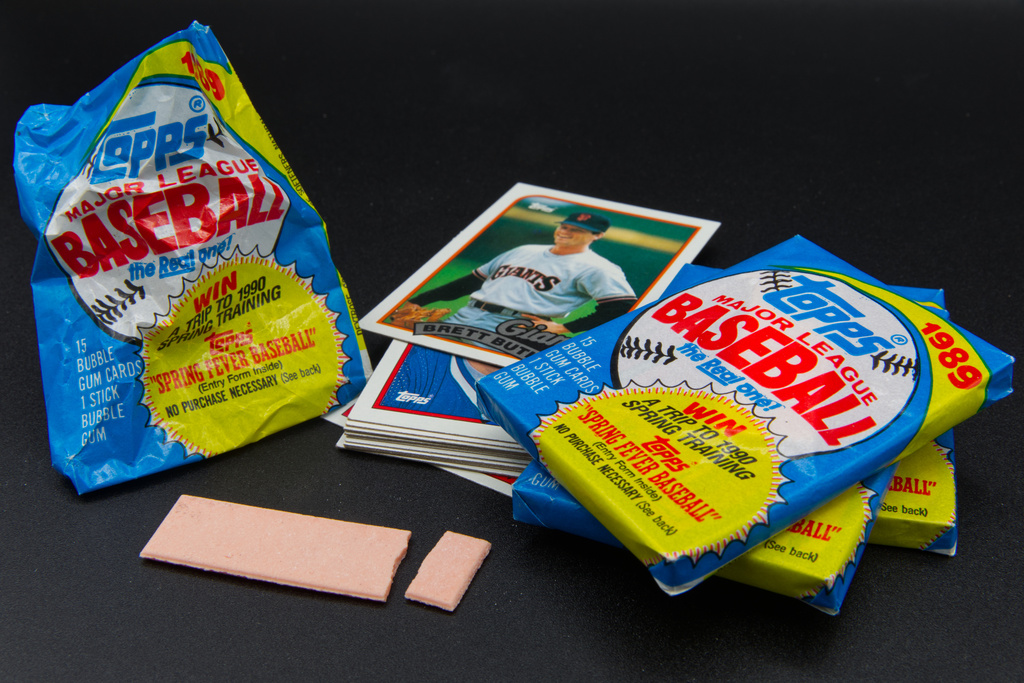 Stacks and stacks of wax packs, now obsolete, summon the joy of baseball-card childhoods
