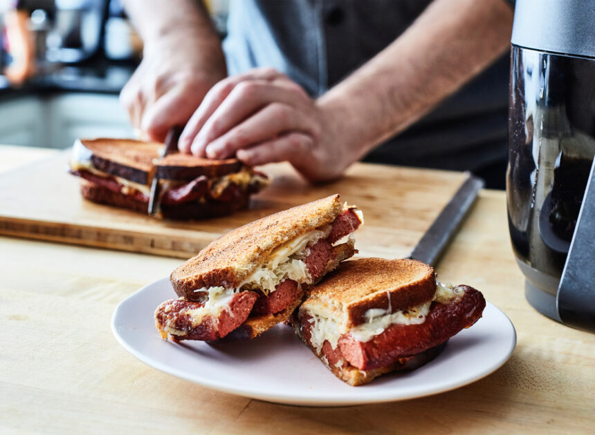 A hot dog Reuben is the deli classic you didn’t expect to make in an air fryer