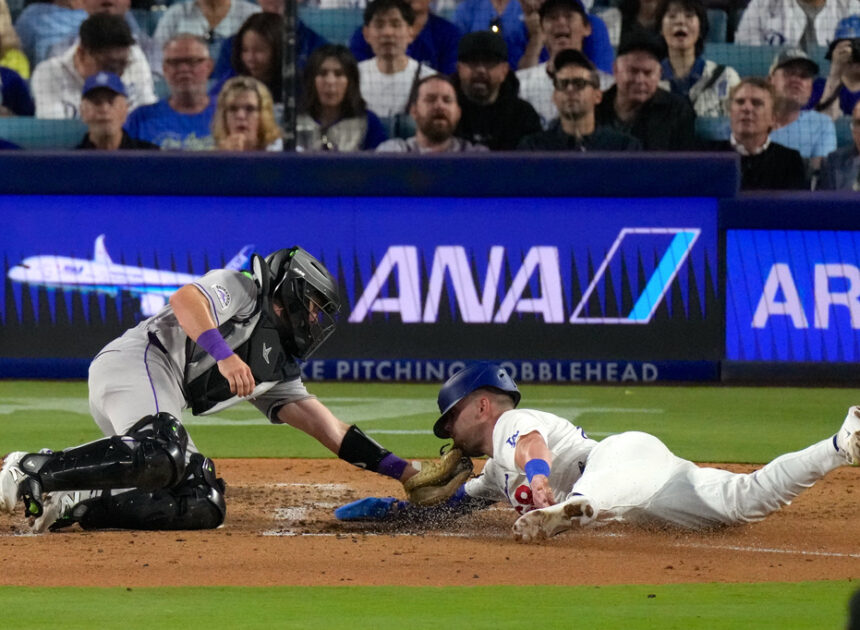 Rockies rally past the Dodgers 4-3 after 2 errors in the eighth
