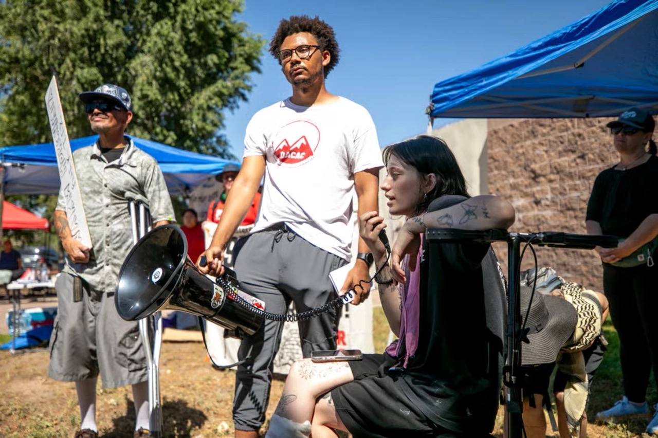 Shot protester Emma Landis returns to Aurora ICE facility site to speak out again