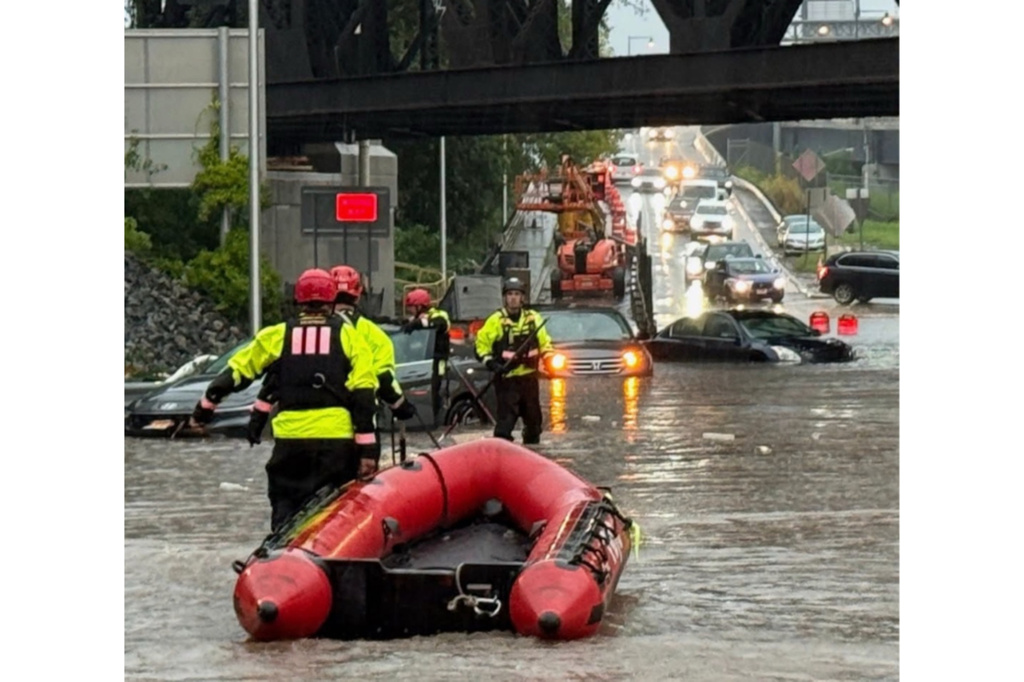 Storms and possible tornadoes pummel the Northeast US, flooding roads and damaging beaches
