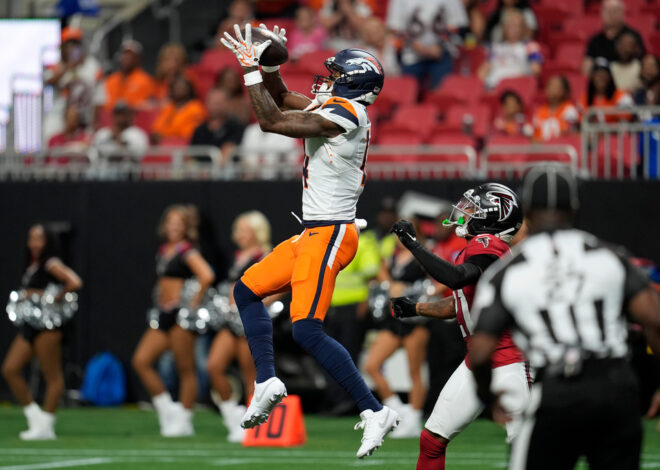 Barron returns pick 97 yards for a TD as Stidham leads Broncos to runaway 27-7 win over Falcons