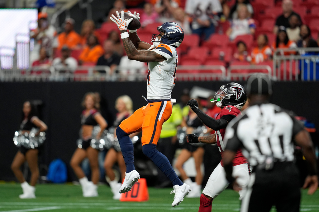 Barron returns pick 97 yards for a TD as Stidham leads Broncos to runaway 27-7 win over Falcons
