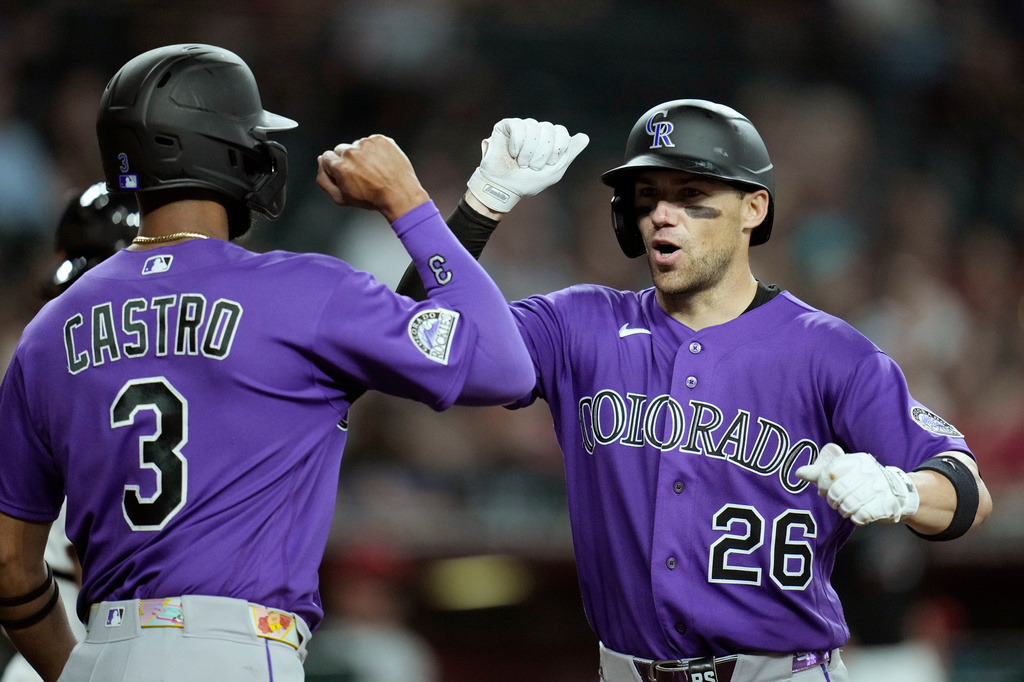 Rockies overcome wildness, ride homers to beat Diamondbacks 6-4 for rare road series win